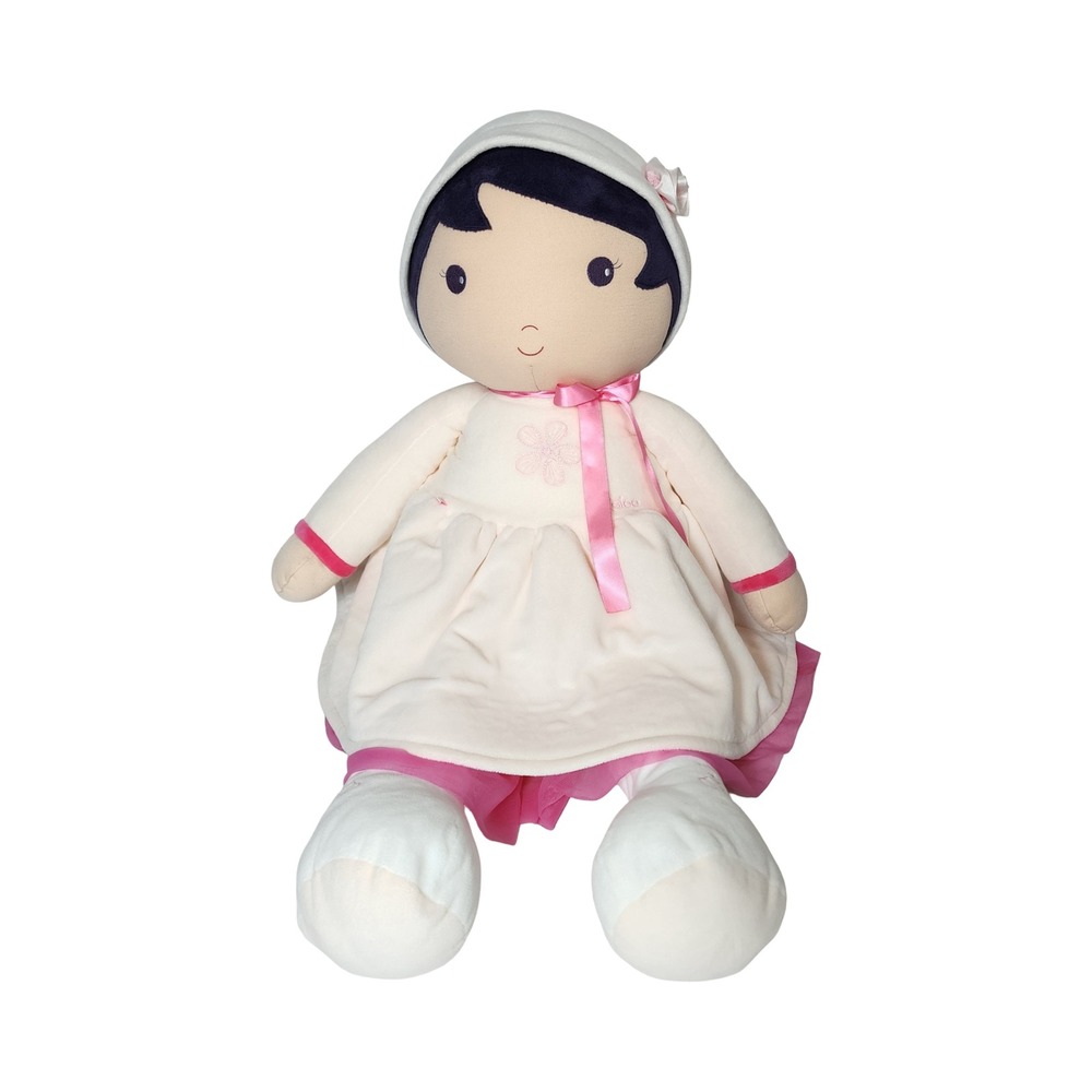 Kaloo Tendresse Large Plush Rag Doll Cream Pink Dress Bonnet 31 Inch Soft Toy